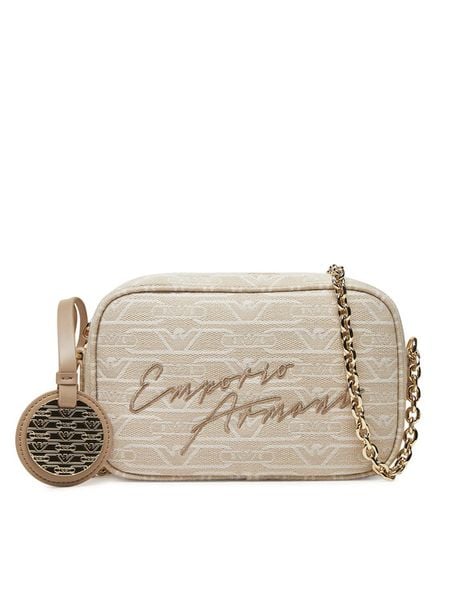 Emporio Armani Torebka EW001891 AF16095 F1073 Beżowy. Brązowe torebki do ręki damskie Emporio Armani, bez wzorów, z materiału, wizytowe, bez dodatków. Za 599.99 zł.