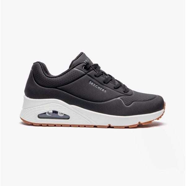 Buty na co dzień damskie SKECHERS UNO STAND ON AIR eko skóra. Czarne obuwie sportowe damskie Skechers, bez wzorów, ze skóry, trekkingowe, Skechers Sport. Za 299.00 zł.