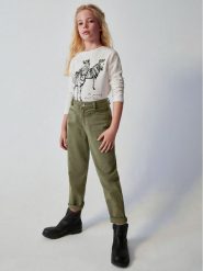 Mayoral Spodnie materiałowe 7.510 Khaki Regular Fit. Brązowe spodnie materiałowe dla dziewczynek Mayoral, bez wzorów, z bawełny. Za 109.99 zł.