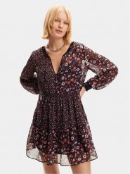 Desigual Sukienka letnia Doque 24SWVW20 Czarny Regular Fit. Czarne sukienki damskie Desigual, na lato, xl, bez wzorów, z syntetyku, bez kołnierzyka, bez ramiączek. Za 299.99 zł.