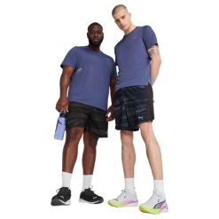 Spodenki do biegania męskie PUMA Run Velocity AOP 7". Czarne krótkie spodenki sportowe męskie Puma, l, bez wzorów, do biegania. Za 149.99 zł.