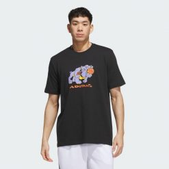 Koszulka z grafiką That Dawg in Em. Białe koszulki sportowe męskie Adidas, s, bez wzorów, z bawełny, bez kołnierzyka, bez ramiączek, do koszykówki. Za 129.00 zł.