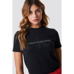 Calvin Klein T-shirt Satin Monogram Relax Fit - Black. T-shirty damskie marki Calvin Klein. Za 202.95 zł.