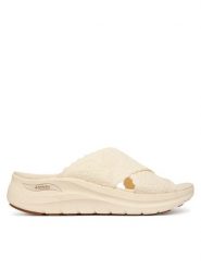 Skechers Klapki Arch Fit 2.0 164079/OFWT Beżowy. Brązowe klapki damskie Skechers, bez wzorów, z materiału, bez obcasa. Za 289.99 zł.
