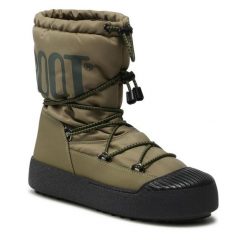 Śniegowce Moon Boot. Zielone kozaki męskie Moon Boot, z polaru, bez zapięcia. Za 1,279.00 zł.