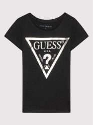 Guess T-Shirt K73I56 K8HM0 Czarny Regular Fit. Czarne t-shirty i topy dla dziewczynek Guess, z aplikacjami, z bawełny, bez ramiączek. Za 49.99 zł.