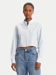 Tommy Jeans Koszula DW0DW21400 Błękitny Relaxed Fit. Niebieskie bluzki damskie Tommy Jeans, m, bez wzorów, z bawełny, bez kołnierzyka, bez ramiączek. Za 209.99 zł.