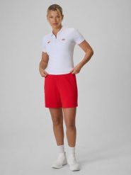 4F Spodenki kibica damskie - czerwone M. Czerwone szorty damskie 4f, m, bez wzorów, z dresówki. Za 129.99 zł.