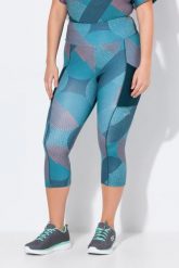 Damskie Legginsy funkcyjne 3/4 szybkoschnące. Niebieskie legginsy sportowe damskie Ulla Popken, plus size, bez wzorów, z elastanu, z podwyższonym stanem. Za 211.99 zł.