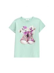 Coccodrillo T-Shirt WC5143221VGB Zielony Regular Fit. Zielone t-shirty i topy dla dziewczynek COCCODRILLO, bez wzorów, z bawełny, bez ramiączek. Za 39.99 zł.