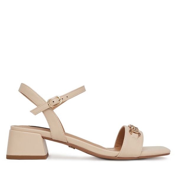 Sandały Nine West. Brązowe sandały damskie Nine West, bez wzorów, bez obcasa, na słupku, bez zapięcia. Za 229.99 zł.