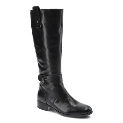 Czarne Kozaki Lemar Damskie Eleganckie Obuwie. Czarne kozaki damskie Lemar, ze skóry, bez obcasa, na obcasie. Za 269.00 zł.