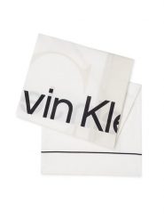 Calvin Klein Chusta Monologo K60K611981 Biały. Białe czapki i kapelusze damskie Calvin Klein, bez wzorów, z bawełny. Za 289.99 zł.