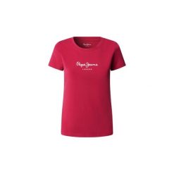 Koszulka damska Pepe Jeans New Virginia. Czerwone t-shirty damskie Pepe Jeans, bez wzorów, z jeansu, bez kołnierzyka. Za 185.85 zł.