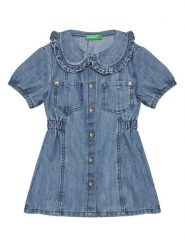 United Colors Of Benetton Sukienka jeansowa 41DWGV029 Niebieski Regular Fit. Niebieskie sukienki dla dziewczynek United Colors Of Benetton, bez wzorów, z bawełny, bez ramiączek. Za 99.99 zł.