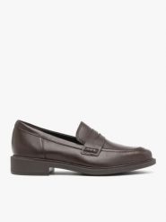 Ciemnobrązowe mokasyny ze skóry licowej. Brązowe mokasyny damskie Ryłko, ze skóry, eleganckie. Za 429.99 zł.