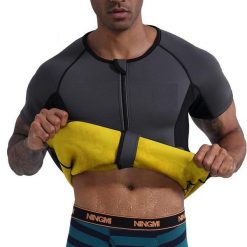 T-shirt neoprenowy dla odchudzających się mężczyzn. Brązowe t-shirty męskie SLIMBODY, m, bez wzorów, z neoprenu, sportowe, bez kołnierzyka. W wyprzedaży za 189.00 zł.