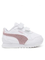 Puma Sneakersy ST Runner v4 SL Glitter V Inf 401592 02 Biały. Białe buty sportowe dziewczęce Puma, bez wzorów, ze skóry, bez zapięcia. Za 109.99 zł.