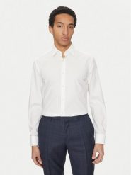 BOSS Koszula Hank 50532804 Biały Slim Fit. Białe koszule męskie Boss, m, bez wzorów, z bawełny, biznesowe, bez kołnierzyka, bez ramiączek. Za 259.99 zł.