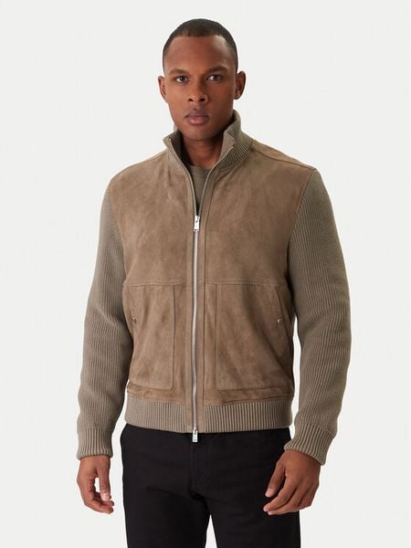 BOSS Kurtka skórzana H-Maparo 50547673 Beżowy Regular Fit. Brązowe kurtki męskie Boss, m, bez wzorów, ze skóry, bez kaptura. Za 3,089.00 zł.