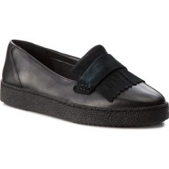 Półbuty CLARKS - Lillia Lottie 261308364 Black Combi Leather. Czarne półbuty damskie Clarks, ze skóry ekologicznej. W wyprzedaży za 199.00 zł.