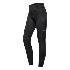 Dziewczęce legginsy jeździeckie z pełną przyczepnością ELT Ella. Czarne legginsy dla dziewczynek ELT, bez wzorów. Za 254.50 zł.