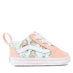 Tenisówki Vans. Czerwone półbuty dziewczęce Vans, bez wzorów, bez zapięcia. Za 79.99 zł.
