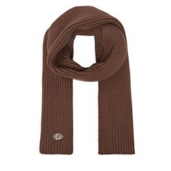 Szalik Guess. Brązowe szaliki i chusty damskie Guess, z aplikacjami. Za 234.99 zł.