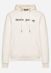 Beżowa Bluza z Kapturem z Dodatkiem Bawełny Ozdobiona Napisem Evilame. Brązowe bluzy męskie Born2be, m, bez wzorów, z bawełny, z kapturem. Za 59.99 zł.