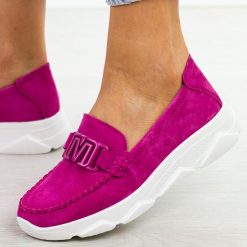 Fuksja skórzane mokasyny damskie Filippo Dp6763/25. Czerwone mokasyny damskie Filippo, z jeansu, biznesowe. Za 189.00 zł.