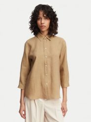 Marella Koszula Girello 2615111122 Beżowy Regular Fit. Brązowe bluzki damskie Marella, bez wzorów, ze lnu, bez kołnierzyka, bez ramiączek. Za 499.99 zł.