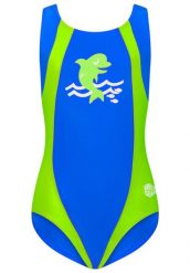 Beco Sealife kostium kąpielowy UV niebiesko-zielony. Niebieskie stroje kąpielowe dla dziewczynek Beco, bez wzorów, z elastanu. Za 225.99 zł.
