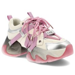 Różowe Sneakersy GOE Stylowe Obuwie Damskie. Czerwone obuwie sportowe damskie GOE, bez wzorów, z materiału, eleganckie, bez obcasa, bez zapięcia. Za 449.00 zł.
