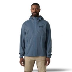 Kurtka wodoodporna Helly Hansen Momentum 3L. Niebieskie kurtki męskie Helly Hansen, na lato, l, bez wzorów, z dzianiny, klasyczne, bez kaptura. Za 921.50 zł.