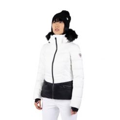 Damska kurtka z kapturem Rossignol Joseray. Białe kurtki damskie Rossignol, na zimę, bez wzorów, z puchu, z kapturem. Za 2,503.00 zł.