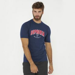 T-shirt bawełniany męski EUPHORIA niebieski. Niebieskie t-shirty męskie Legea, m, bez wzorów, z bawełny, sportowe, bez kołnierzyka. Za 43.00 zł.