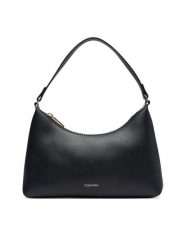 Calvin Klein Torebka Foil Logo Small Shoulder Bag LV04F3890G Czarny. Czarne torebki do ręki damskie Calvin Klein, bez wzorów, ze skóry, bez dodatków. Za 369.99 zł.