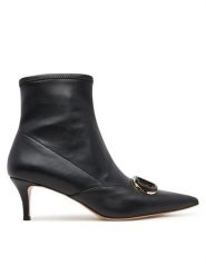 TWINSET Botki 252TCP034 00006 Czarny. Czarne botki damskie Twinset, ze skóry, bez obcasa, na szpilce, bez zapięcia. Za 769.99 zł.