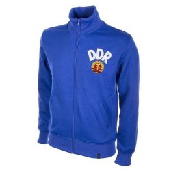 Kurtka/bluza retro piłkarska dla dorosłych - NRD 1970 - Niebieska. Niebieskie bluzy męskie COPA FOOTBALL, l, bez wzorów, z materiału, bez kaptura. Za 382.12 zł.