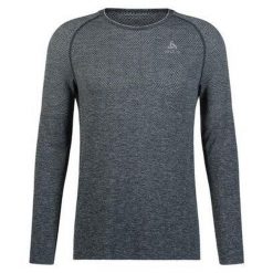 Koszulka z długim rękawem do biegania męska Odlo ESSENTIAL SEAMLESS. Szare koszulki sportowe męskie Odlo, m, bez wzorów, bez kołnierzyka, bez ramiączek, do biegania. W wyprzedaży za 237.35 zł.