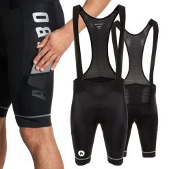 Spodenki rowerowe męskie ATTABO Kirun Pro Bib Shorts Cargo. Czarne krótkie spodenki sportowe męskie ATTABO, m, bez wzorów, z elastanu, na fitness i siłownię. Za 109.99 zł.