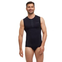 Tank top Falke Warm. Czarne t-shirty męskie Falke, na lato, xl, bez wzorów, z dzianiny, sportowe, bez kołnierzyka. Za 315.50 zł.