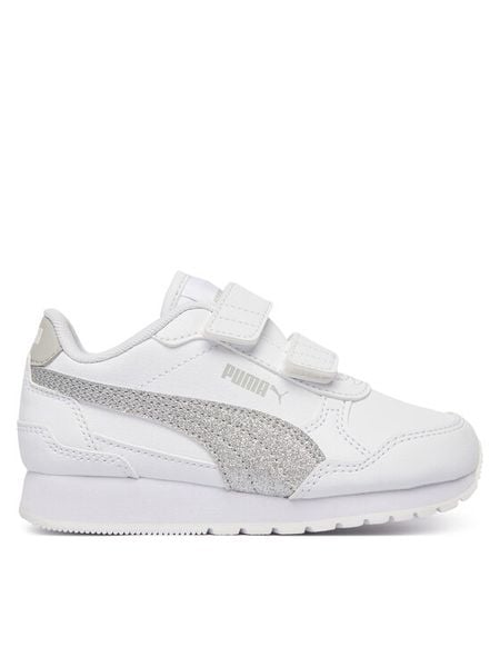 Puma Sneakersy St Runner V4 Glitter 401587 01 Biały. Białe buty sportowe dziewczęce Puma, bez wzorów, ze skóry, bez zapięcia. Za 143.99 zł.