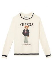 Guess Sweter N6YR06 Z0903 Kremowy Regular Fit. Białe swetry dla chłopców Guess, z aplikacjami, z wiskozy, bez kołnierzyka, bez kaptura. Za 214.99 zł.