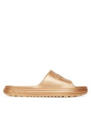 Pepe Jeans Klapki Beach Slidemet PLS70165 Złoty. Żółte klapki damskie Pepe Jeans, bez wzorów, z jeansu, bez obcasa. Za 129.99 zł.