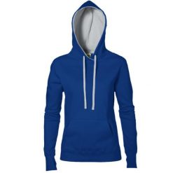 Damska Bluza Sportowa Z Kapturem Przez Głowę. Niebieskie bluzy sportowe damskie SG, s, bez wzorów, z kapturem. Za 104.99 zł.