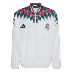 Kurtka Real Madrid 2026/27. Białe kurtki męskie Adidas, l, bez wzorów, z materiału, eleganckie, bez kaptura. Za 517.50 zł.