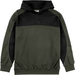 Fila Bluza męska Rivoli oliwkowo-czarna FAM1121 63185 L. Czarne bluzy męskie Fila, l, bez wzorów, bez kaptura. Za 224.63 zł.