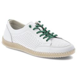 Półbuty damskie Vinceza, cholewka ze skóry naturalnej z perforacją zapewniającą przewiewność lekka podeszwa i klasyczne wiązanie, białe, 79598. Białe półbuty damskie VINCEZA, bez wzorów, ze skóry, eleganckie, bez obcasa, na płaskiej podeszwie, bez zapięcia. Za 144.90 zł.