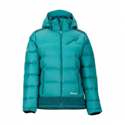 Marmot Damska Kurtka Puchowa Wm's Sling Shot Jacket Patina Green/Deep Teal Xl. Zielone kurtki sportowe damskie Marmot, z puchu. Za 1,189.00 zł.